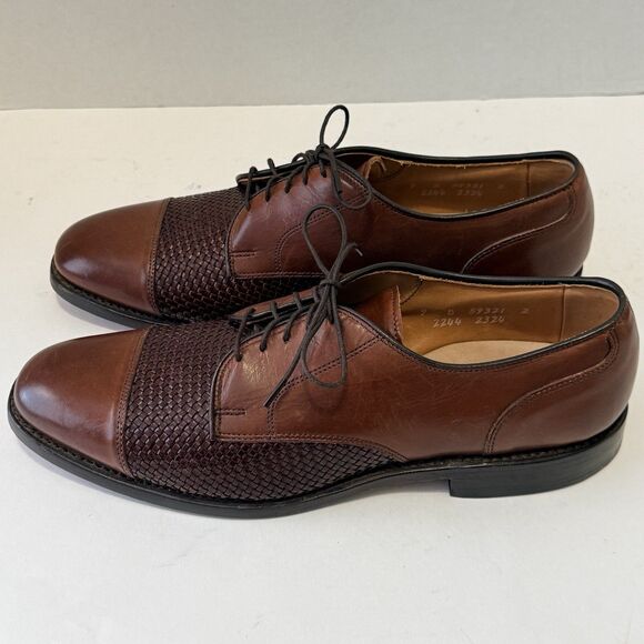 Allen Edmonds Men's Size 9D Lauderdale Woven Leather Shoes Burnished Chili - Picture 5 of 9
